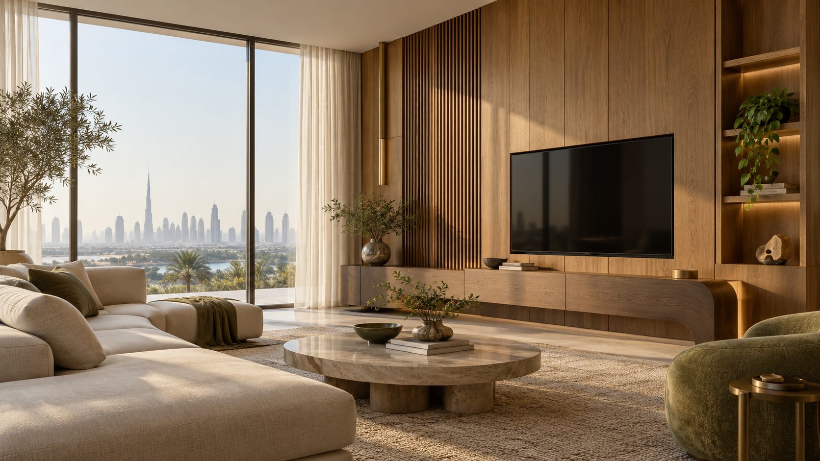 Media wall and TV unit for a Reem family room